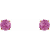 14K Rose 5 mm Natural Pink Sapphire Stud Earrings